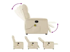 Poltrona* Poltrona de massagens reclinável tecido cor SHL281718 Creme