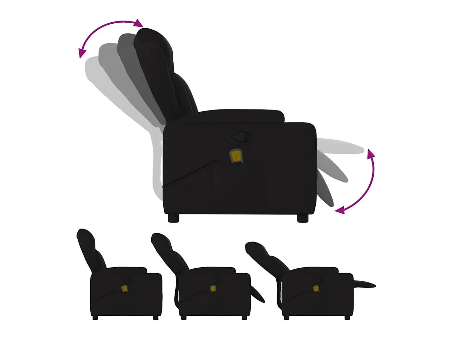 Poltrona| Poltrona de massagens reclinável tecido SHL338658 Preto