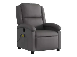 Poltrona* Poltrona de massagens reclinável couro genuíno SHL454301 Cinzento