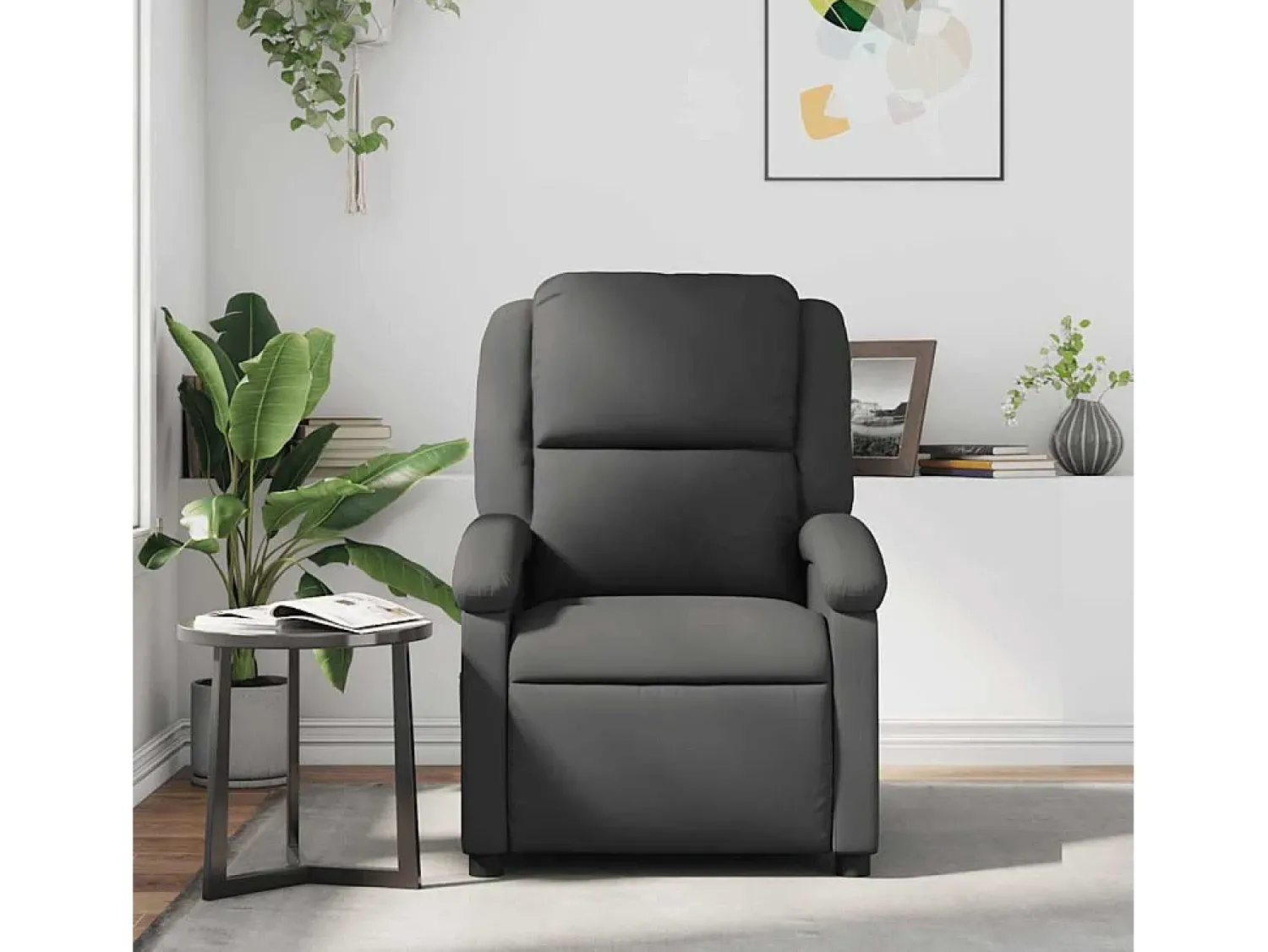Poltrona* Poltrona de massagens reclinável couro genuíno SHL454301 Cinzento