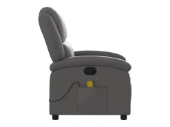 Poltrona* Poltrona de massagens reclinável couro genuíno SHL454301 Cinzento