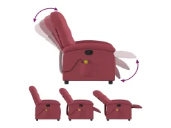 Poltrona de massagens reclinável tecido tinto SHL963450^ Poltrona