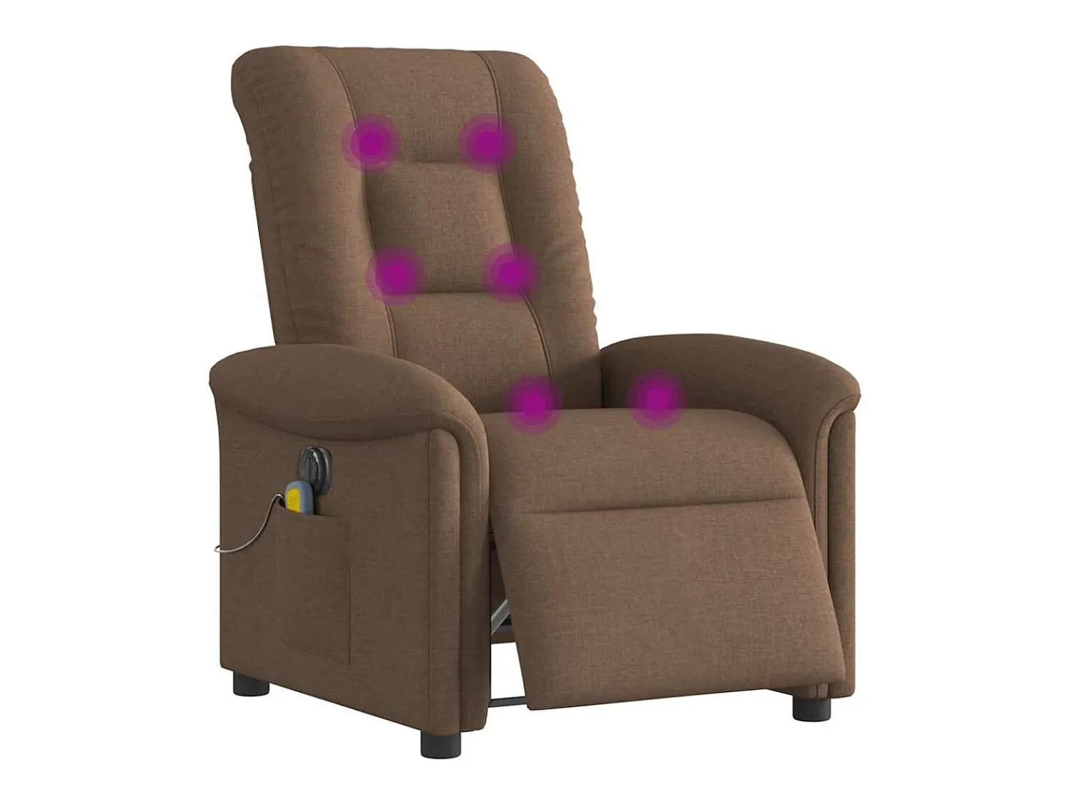 Online Poltrona de massagens reclinável elétrica tecido SHL88768 Castanho