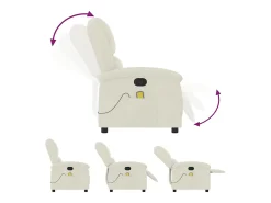 Poltrona* Poltrona de massagens reclinável veludo cor SHL115921 Creme