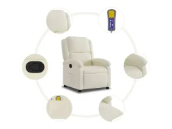 Poltrona* Poltrona de massagens reclinável veludo cor SHL115921 Creme