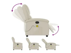 Poltrona| Poltrona de massagens reclinável couro artificial cor SHL886685 Creme