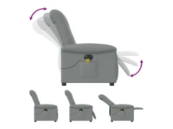 Clearance Poltrona de massagens reclinável elétrica tecido -claro SHL381384 Cinzento