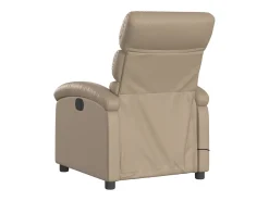 vidaxl Poltrona de massagens reclinável couro artificial cappuccino^ Poltrona