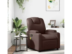 Poltrona* Poltrona de massagens reclinável couro artificial SHL560429 Castanho