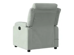 Poltrona| Poltrona de massagens reclinável elétrica veludo -claro SHL256460 Cinzento
