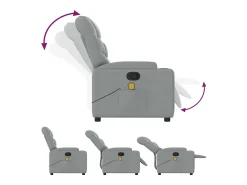 Poltrona* Poltrona de massagens reclinável tecido -claro SHL921769 Cinzento