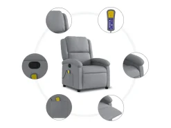 Poltrona de massagens reclinável tecido -claro SHL502354^ Poltrona
