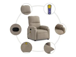 Poltrona| Poltrona de massagens reclinável tecido de microfibra SHL291986 Taupe