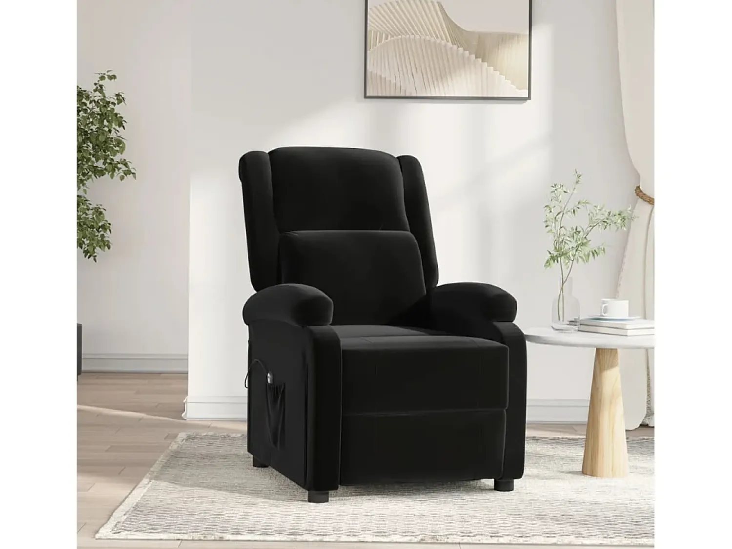 Sale Poltrona de massagens reclinável veludo SHL38838 Preto