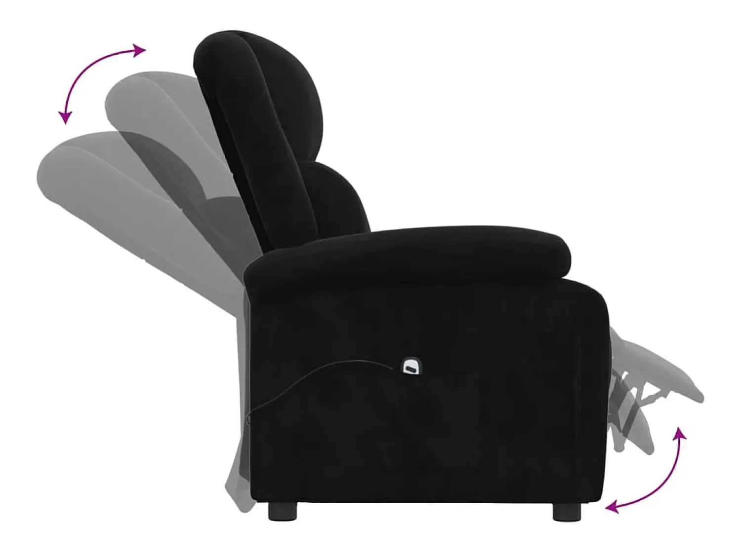 Sale Poltrona de massagens reclinável veludo SHL38838 Preto