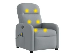 vidaxl Poltrona de massagens reclinável elétrica tecido -claro Cinzento
