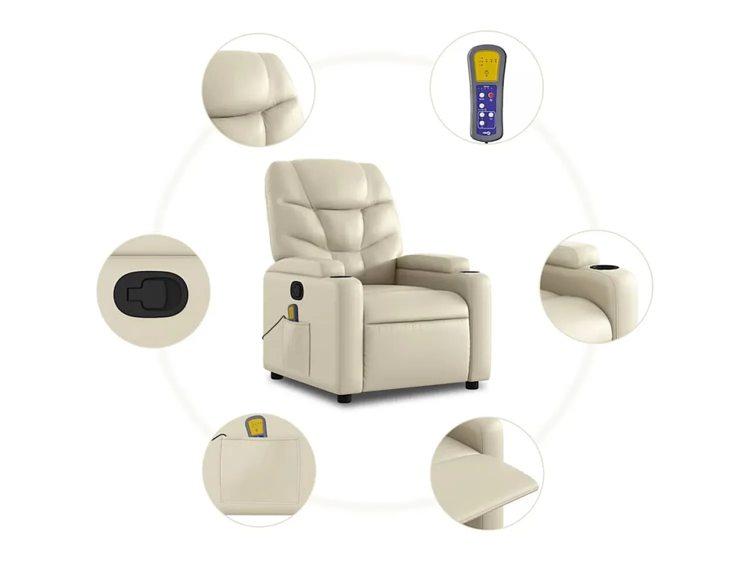 Poltrona de massagens reclinável couro artificial cor SHL30987^ Poltrona