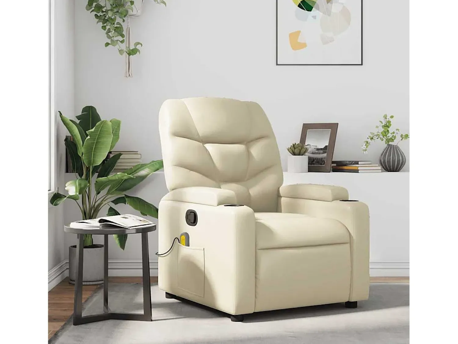 Poltrona de massagens reclinável couro artificial cor SHL30987^ Poltrona