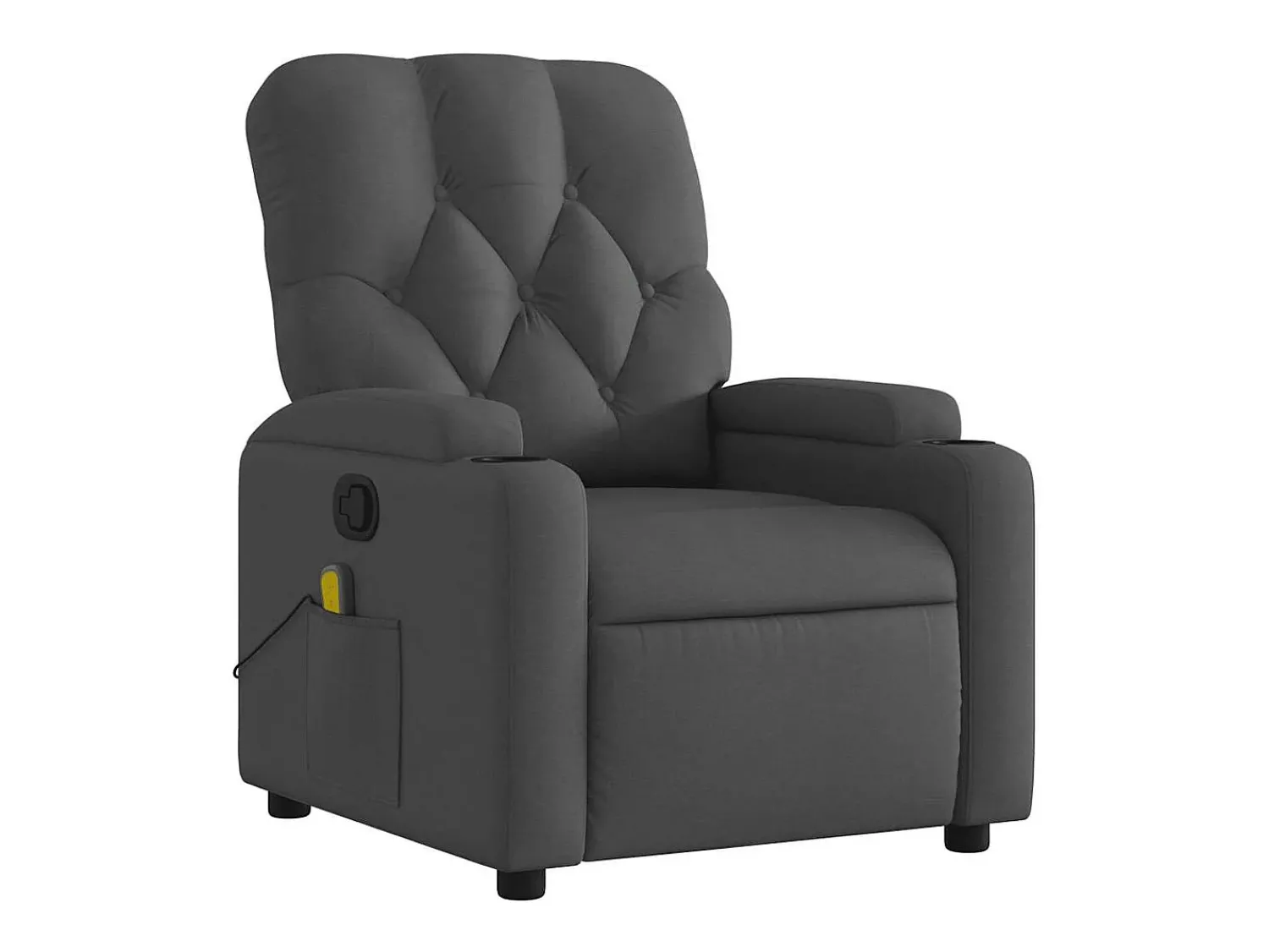 Poltrona de massagens reclinável tecido cinzento-escuro SHL778133^ Poltrona