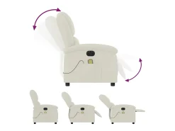 Clearance vidaxl Poltrona de massagens reclinável elétrica veludo cor Creme