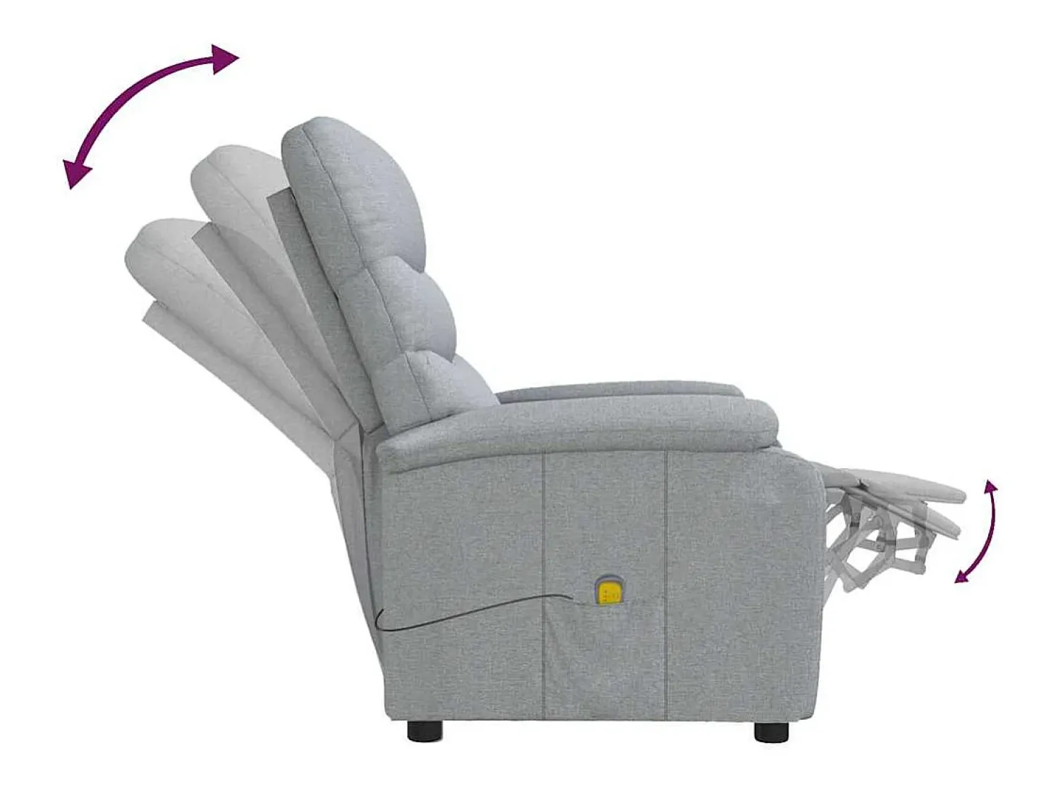 Sale vidaxl Poltrona de massagens tecido -claro Cinzento
