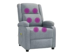 Poltrona*vidaxl Poltrona de massagens tecido -claro Cinzento