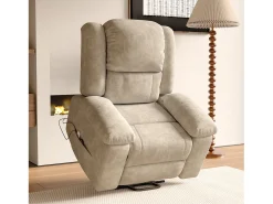 Poltrona de relaxamento elétrica para massagem - Vibração, calor e bolsos laterais - Marrom^ Poltrona
