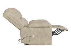 Poltrona de relaxamento elétrica para massagem - Vibração, calor e bolsos laterais - Marrom^ Poltrona