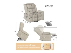 Poltrona de relaxamento elétrica para massagem - Vibração, calor e bolsos laterais - Marrom^ Poltrona