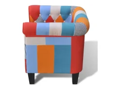 Poltrona de tecido com design de retalhos SHL479384^ Poltrona