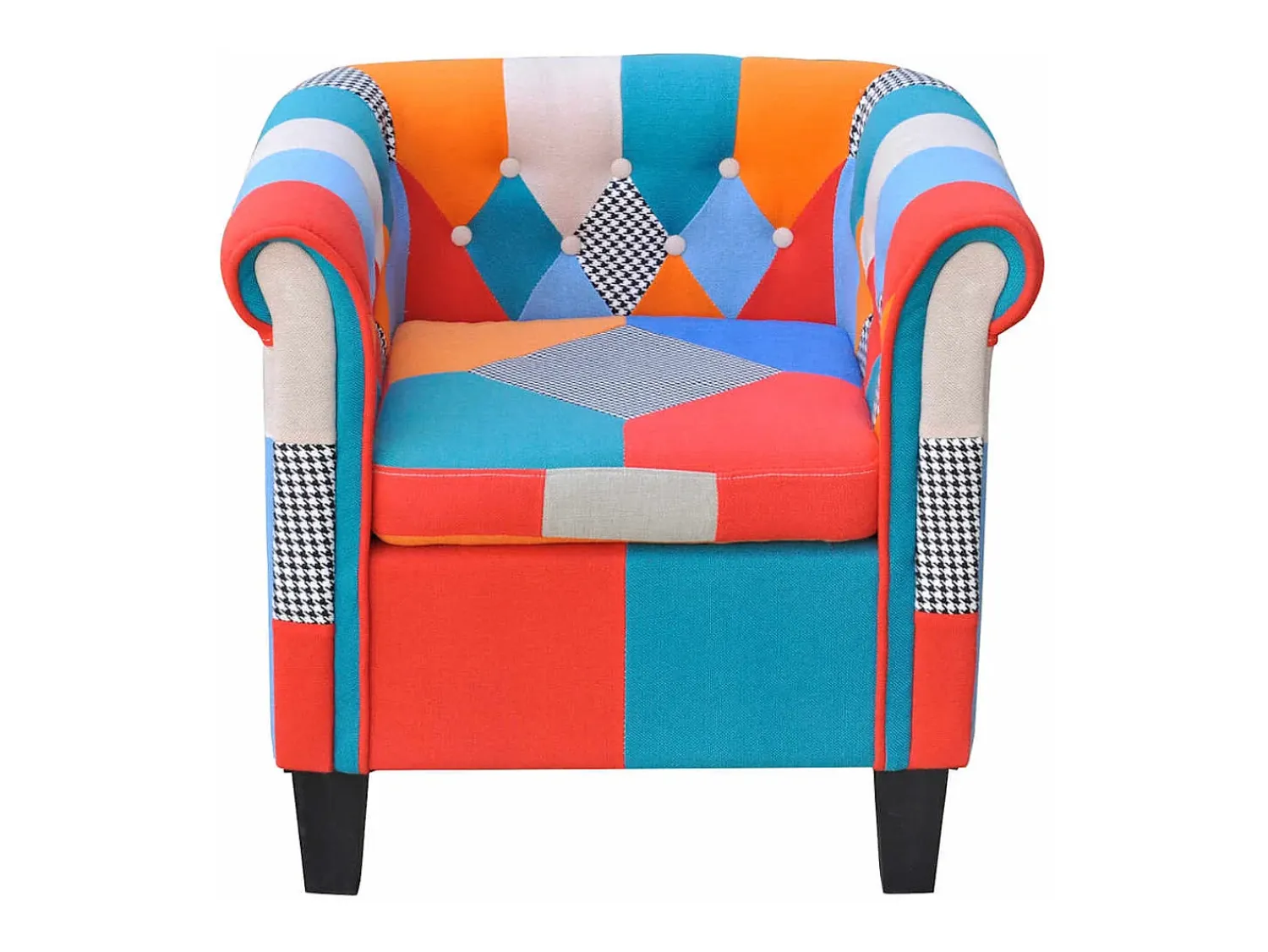Poltrona*vidaxl Poltrona de tecido com design de retalhos Multicor
