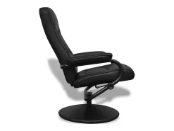 Poltrona* Poltrona de TV com repousa pés couro artificial SHL334349 Preto