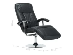 Poltrona*vidaxl Poltrona de TV couro artificial Preto