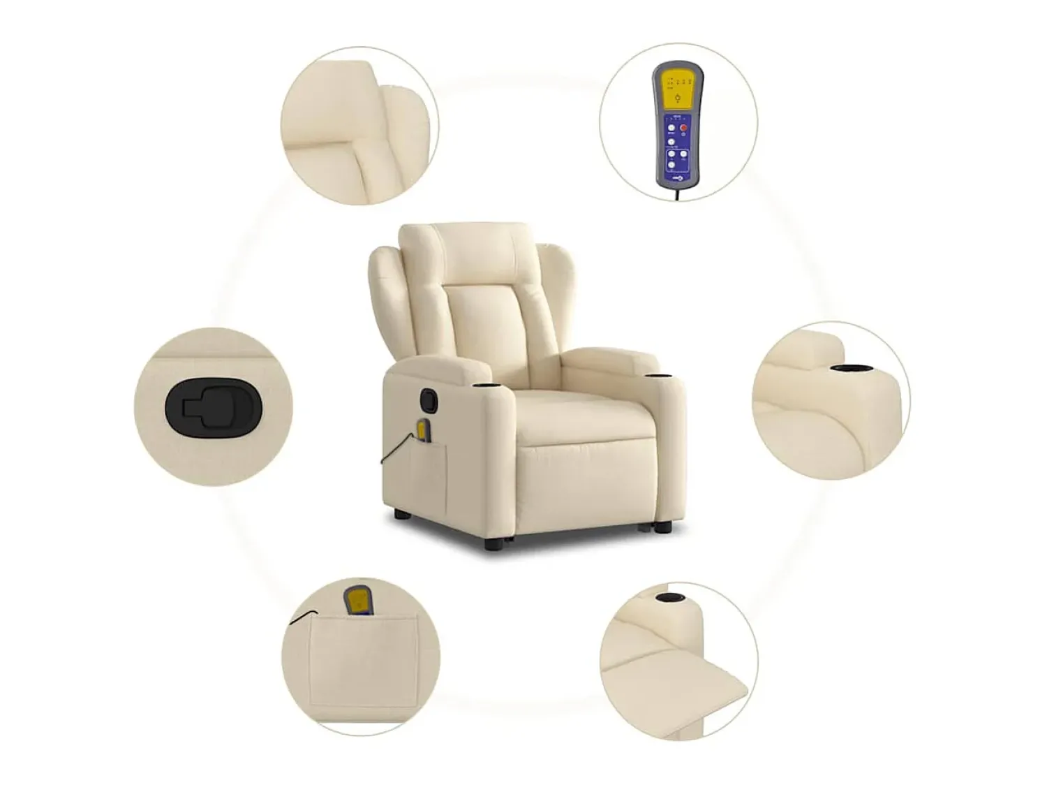 Poltrona| Poltrona elevatória de massagens tecido cor SHL271993 Creme