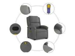 New Poltrona elevatória de massagens tecido cinzento-escuro SHL770832 Cinza antracite