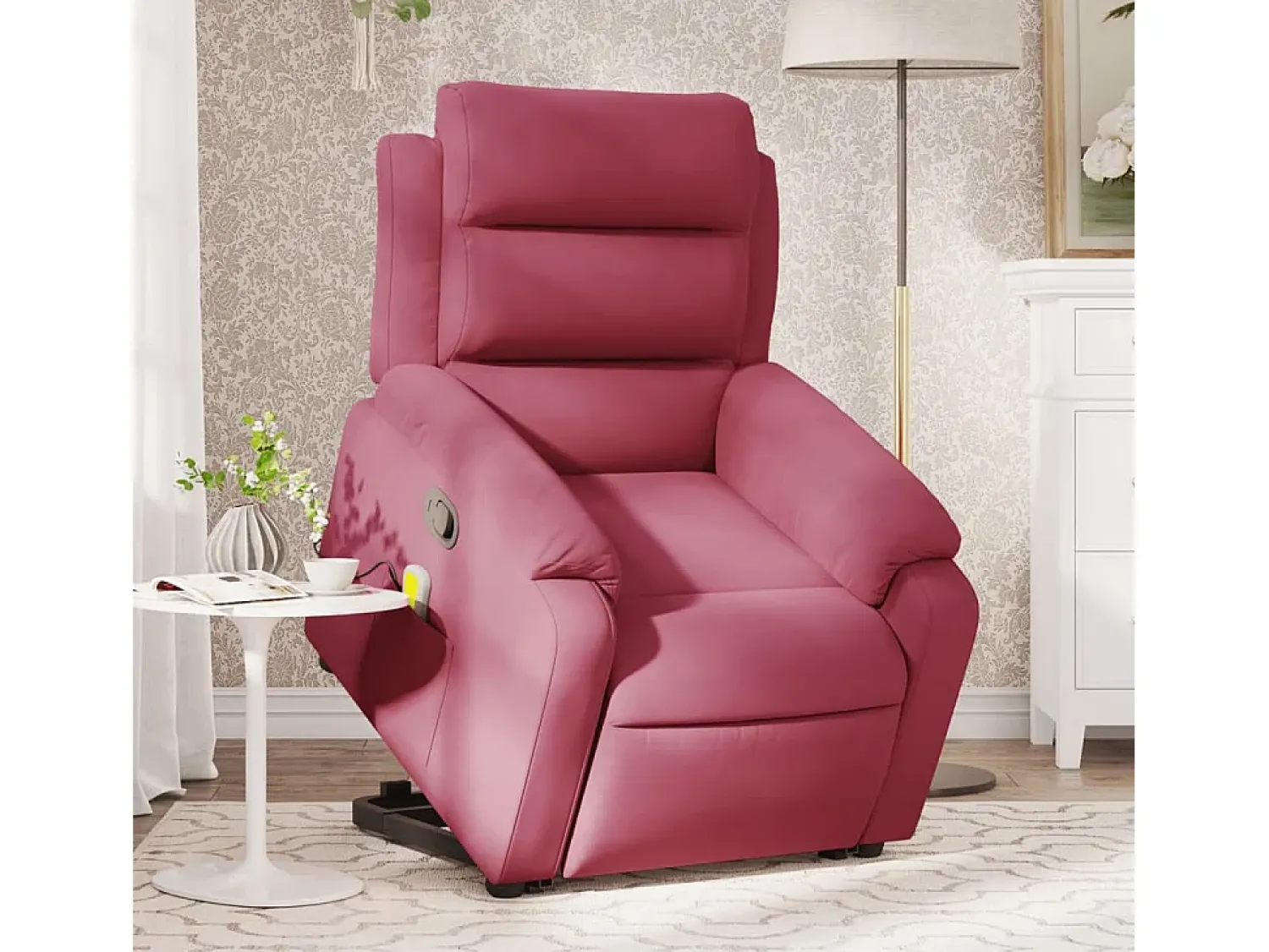 Poltrona| Poltrona elevatória de massagens veludo tinto SHL212627 Vermelho