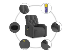 Poltrona| Poltrona elevatória de massagens tecido cinzento-escuro SHL238671 Cinza antracite