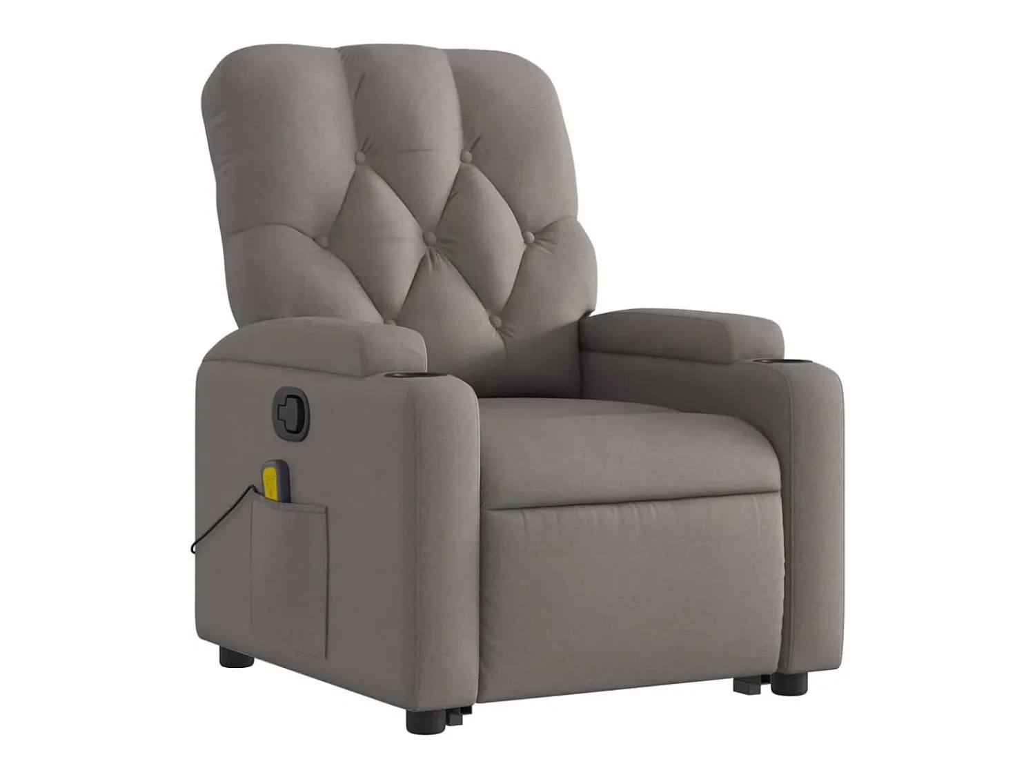 Poltrona elevatória de massagens tecido cinzento-acastanhado SHL539195^ Poltrona
