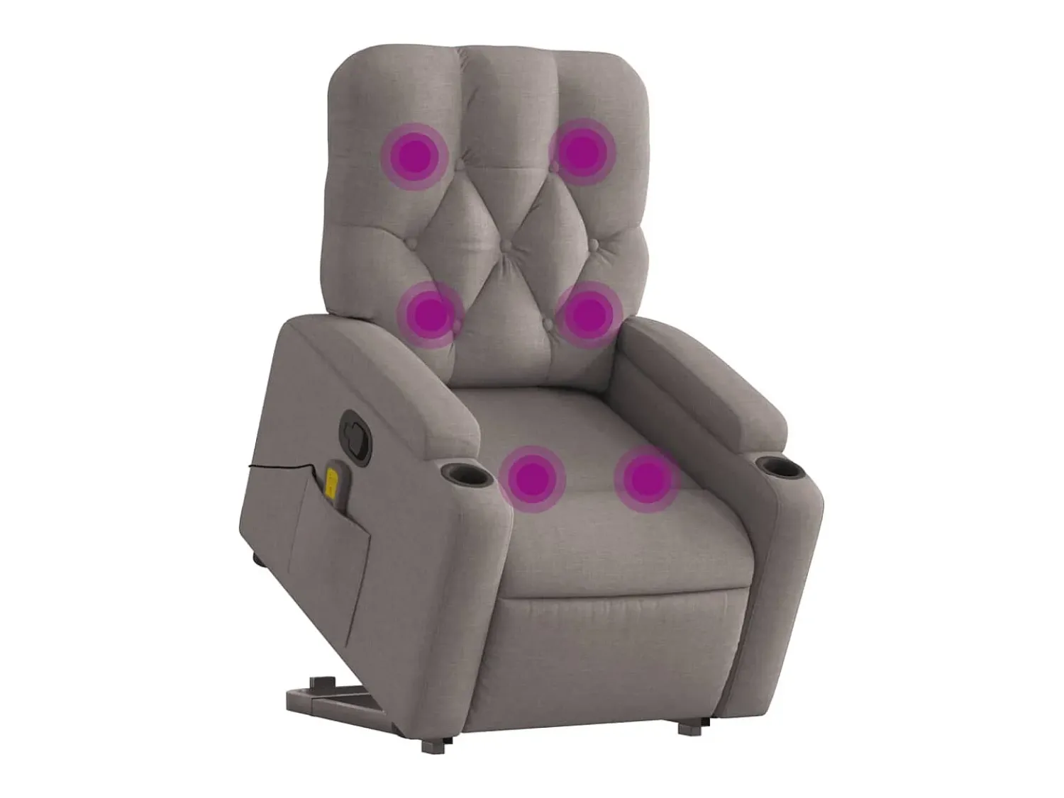 Poltrona elevatória de massagens tecido cinzento-acastanhado SHL539195^ Poltrona