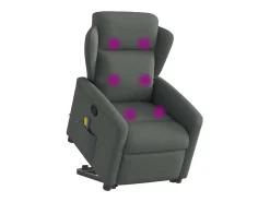 New Poltrona elevatória de massagens tecido cinzento-escuro SHL403692 Cinza antracite