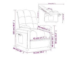 Poltrona*vidaxl Poltrona elevatória de massagens elétrica tecido Creme