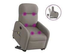 Best Poltrona elevatória de massagens tecido cinzento-acastanhado SHL710512 Taupe