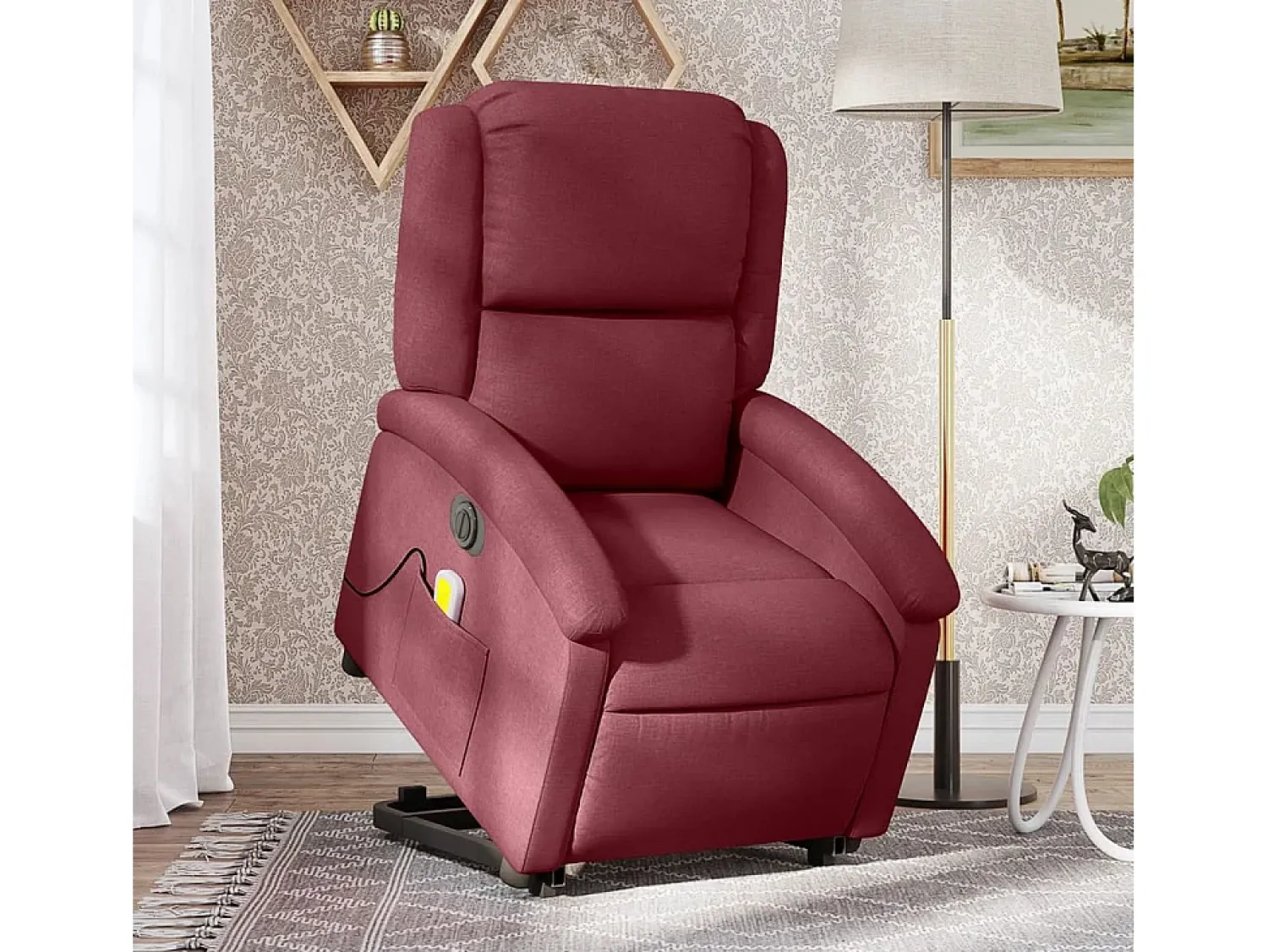 Poltrona| Poltrona elevatória de massagens elétrica tecido tinto SHL76060 Vermelho