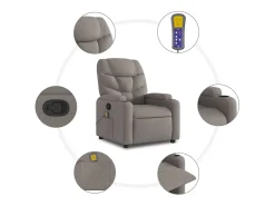 Poltrona| Poltrona elevatória de massagens tecido cinzento-acastanhado SHL11419 Taupe