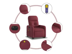 Poltrona| Poltrona elevatória de massagens elétrica tecido tinto SHL734471 Vermelho