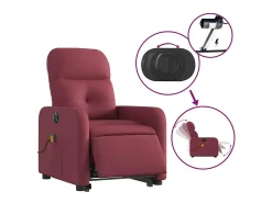 Poltrona| Poltrona elevatória de massagens elétrica tecido tinto SHL734471 Vermelho