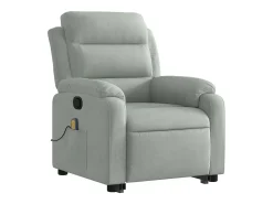Poltrona| Poltrona elevatória de massagens veludo cinza-claro SHL115287 Cinzento