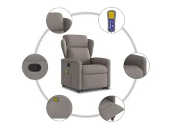 Poltrona* Poltrona elevatória de massagens tecido cinzento-acastanhado SHL806493 Taupe