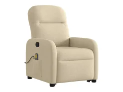 Poltrona*vidaxl Poltrona elevatória de massagens tecido cor Creme