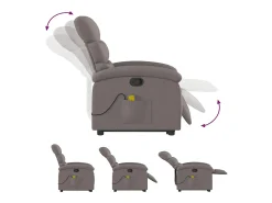 New Poltrona elevatória de massagens tecido cinzento-acastanhado SHL450651 Taupe
